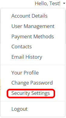 Account Drop Down