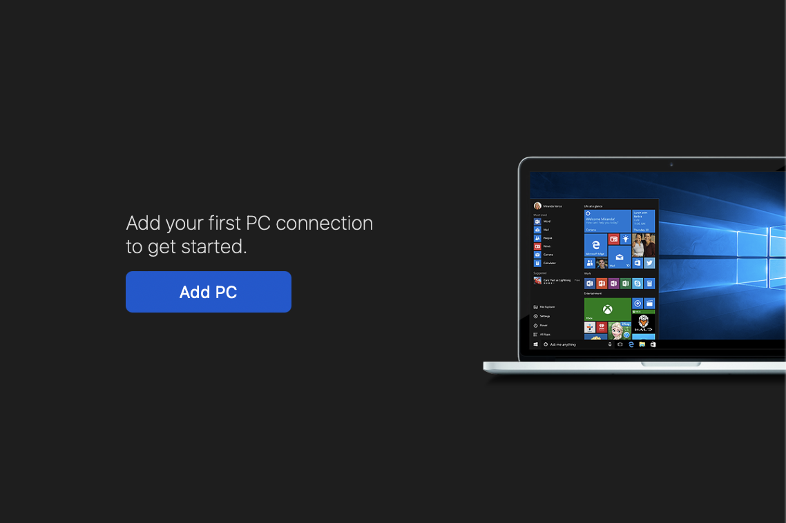 Microsoft Remote Desktop - Add a PC