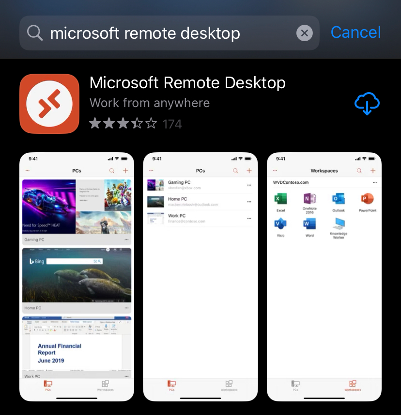 Apple App Store - Microsoft Remote Desktop Search