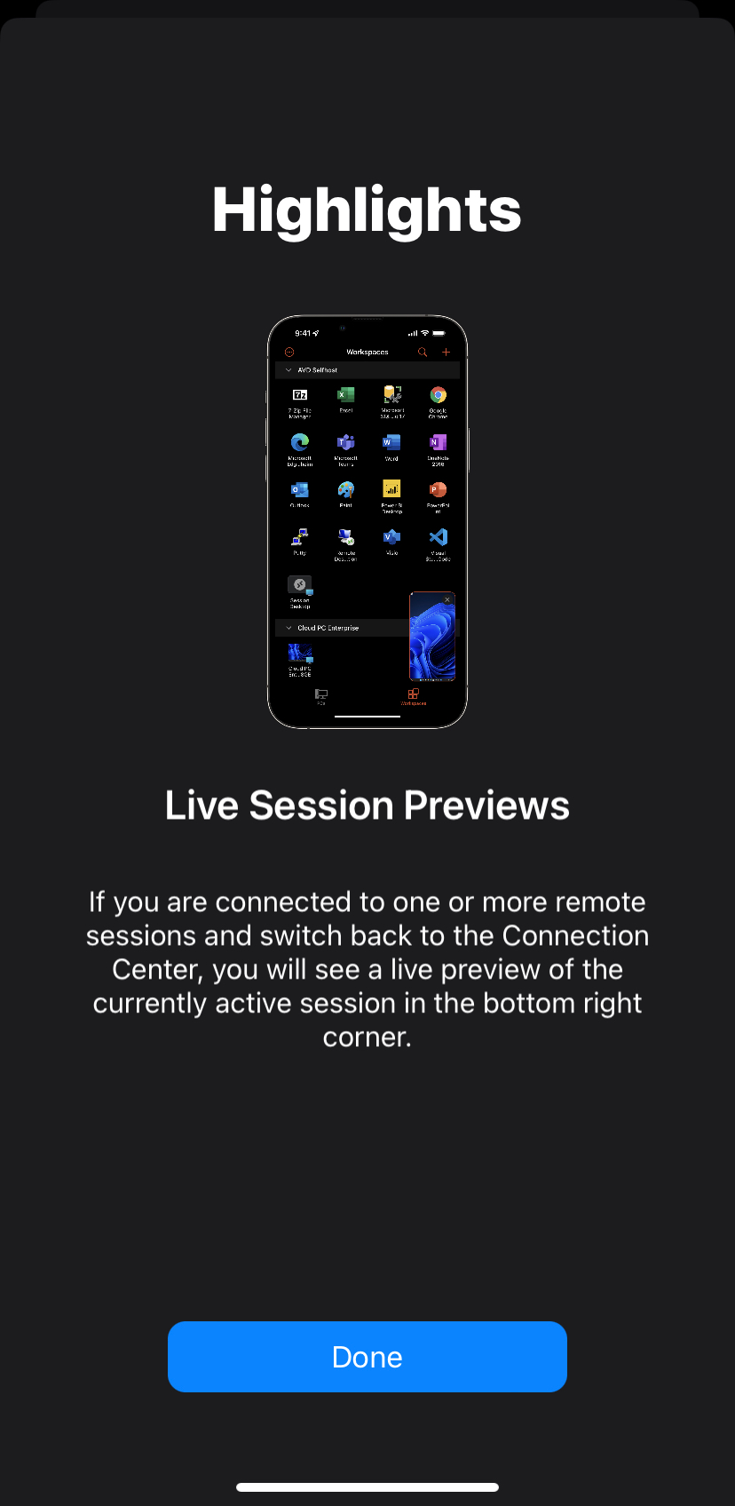 Initial Load of Microsoft Remote Desktop on iOS